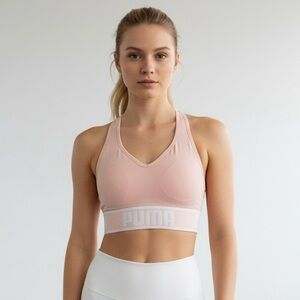 4/$24 Puma Razor Back V-Neck‎ Athletic Peach Sports Bra